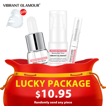 

VIBRANT GLAMOUR Lucky Package 3pcs Anti-allergy Set Serum Protein Repair Face Essence Toner Eye Serum Moisturizing Brighten
