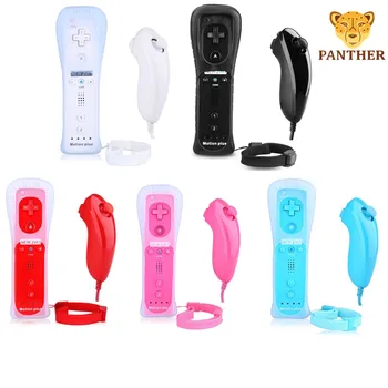 

New 2in1 Wired Game Controller with motion plus Gamepad game remote controller with protective silicon case For Nintendo Wii