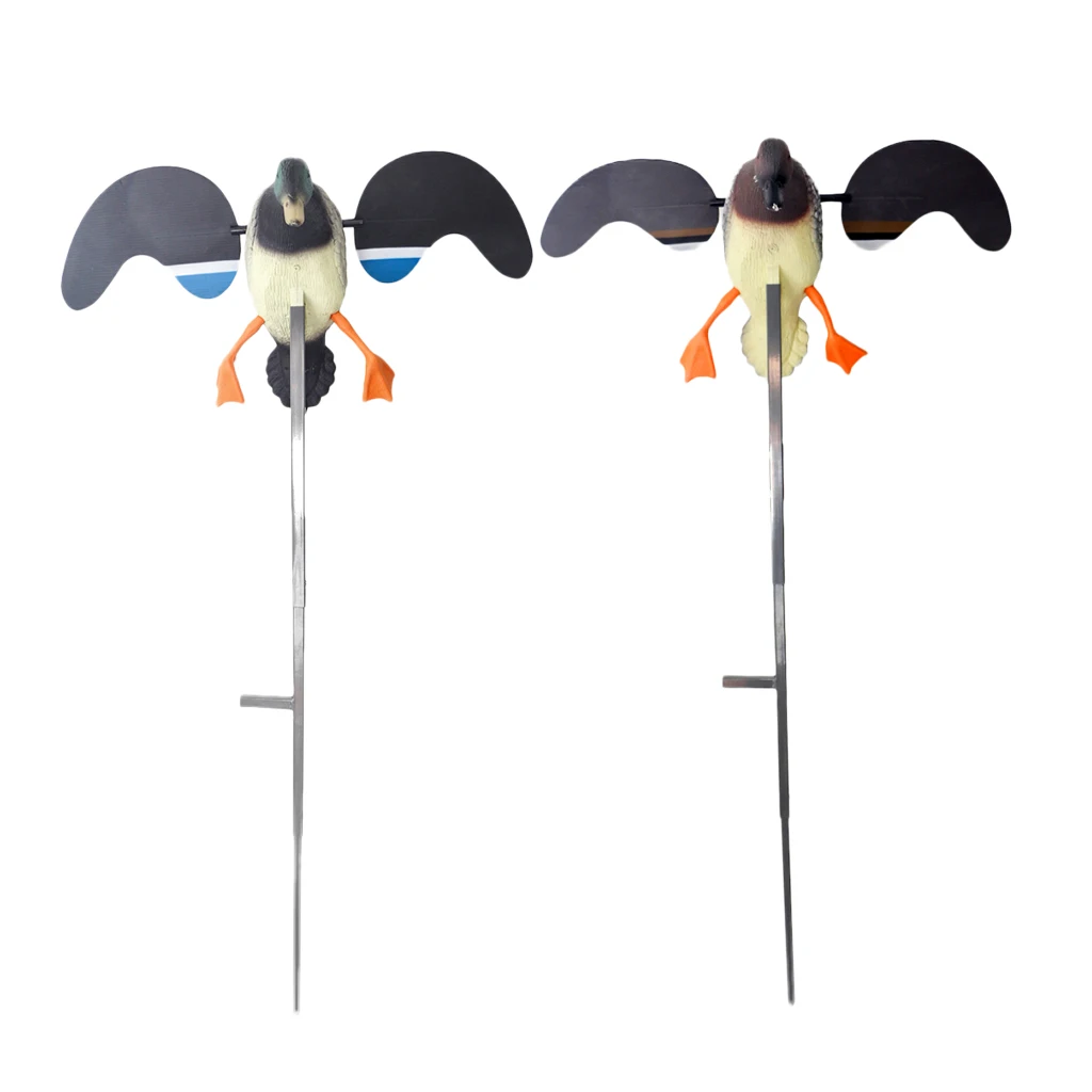  2pcs PE Electric Flying Hunting Duck Decoys Fishing Lures RC Remote Control Male & Female for Hunti