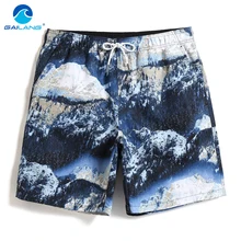 Новые летние мужские плавки наклейка на лестницу снежные горы бегунов Гавайские бермуды с принтом сексуальные пляжные шорты трусы сетка