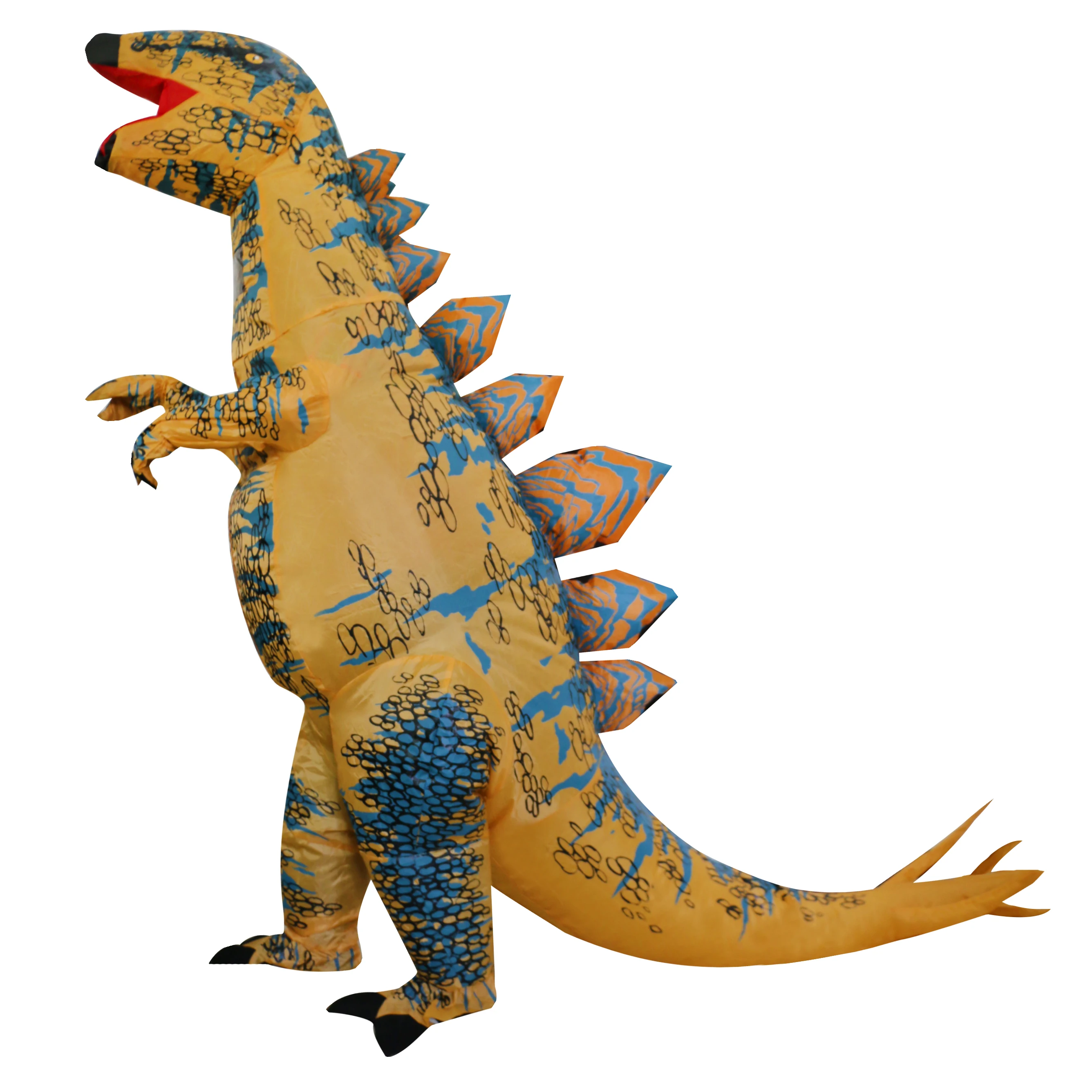 Ребенок дети Spiny Stegosaurus надувной костюм динозавра коричневый