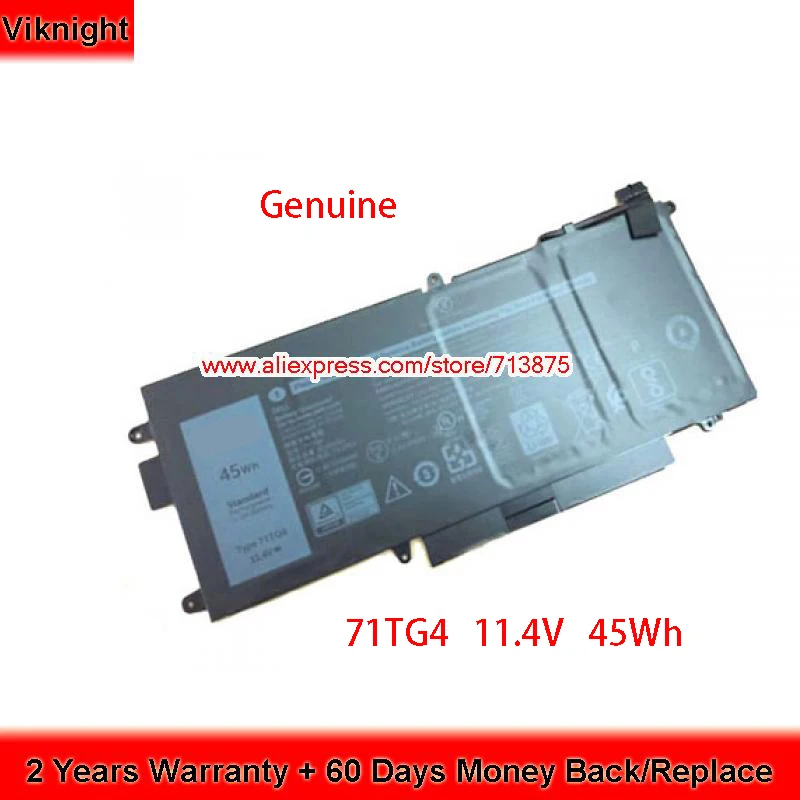 

Genuine 11.4V 45Wh 71TG4 Battery for Dell Latitude 5289 2-in-1 7390 2-in-1 Laptop