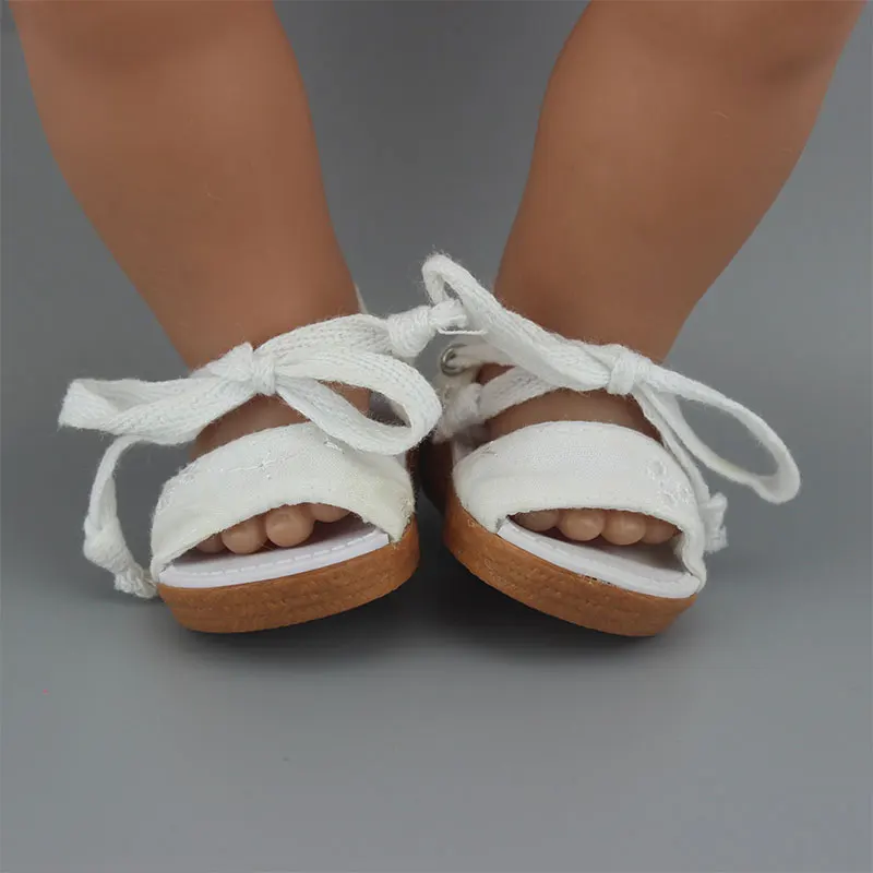 

New white Shoes Wear For 17 43cm Baby Doll Doll 17 Inch Doll Clothes, Doll Accessory.