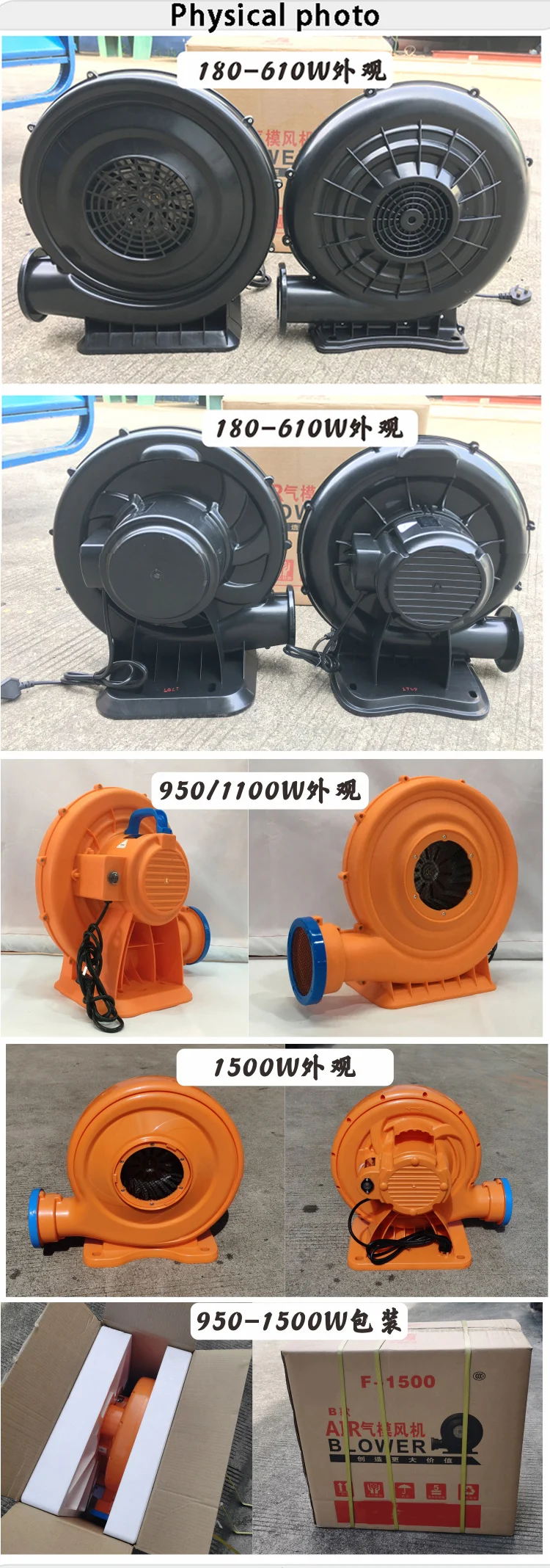 Electric Air Blower 750W Plastic Shell Blower Cartoon Advertising Balloon Model