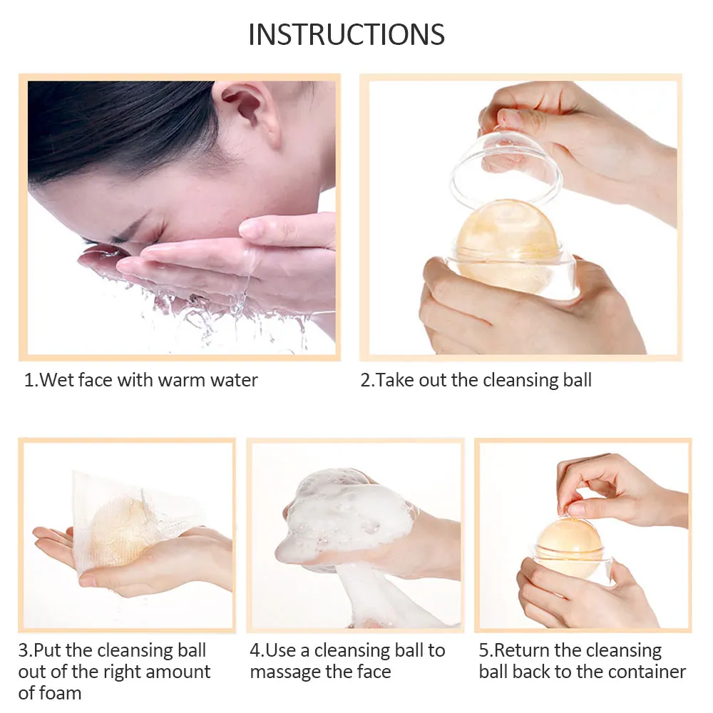 Removal Mites Handmade Soap Making Ball Deep Cleansing Oil Control Acne Whitening Bright Brighten Skin Cleansing TSLM1