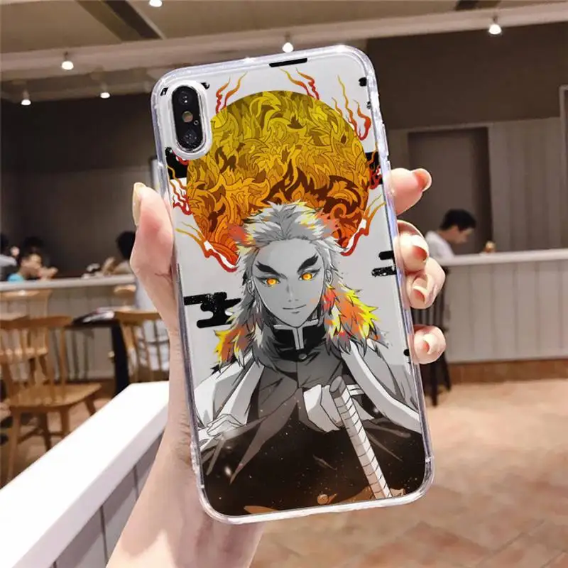 Kamado Nezuko Kimetsu No Yaiba Demon Slayer Phone Case Transparent For iphone se 6 6s 7 8 11 12 13 plus mini x xs xr pro max