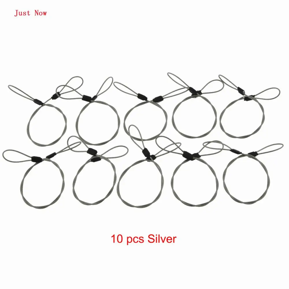 10pcs Siliver 30 см/12 дюймов из нержавеющей стали серебристый/черный защитный ремешок Ремешок для винта для камеры Gopro Hero 8/7 для SJCAM для YI для 360 - Цвет: 10pcs Siliver