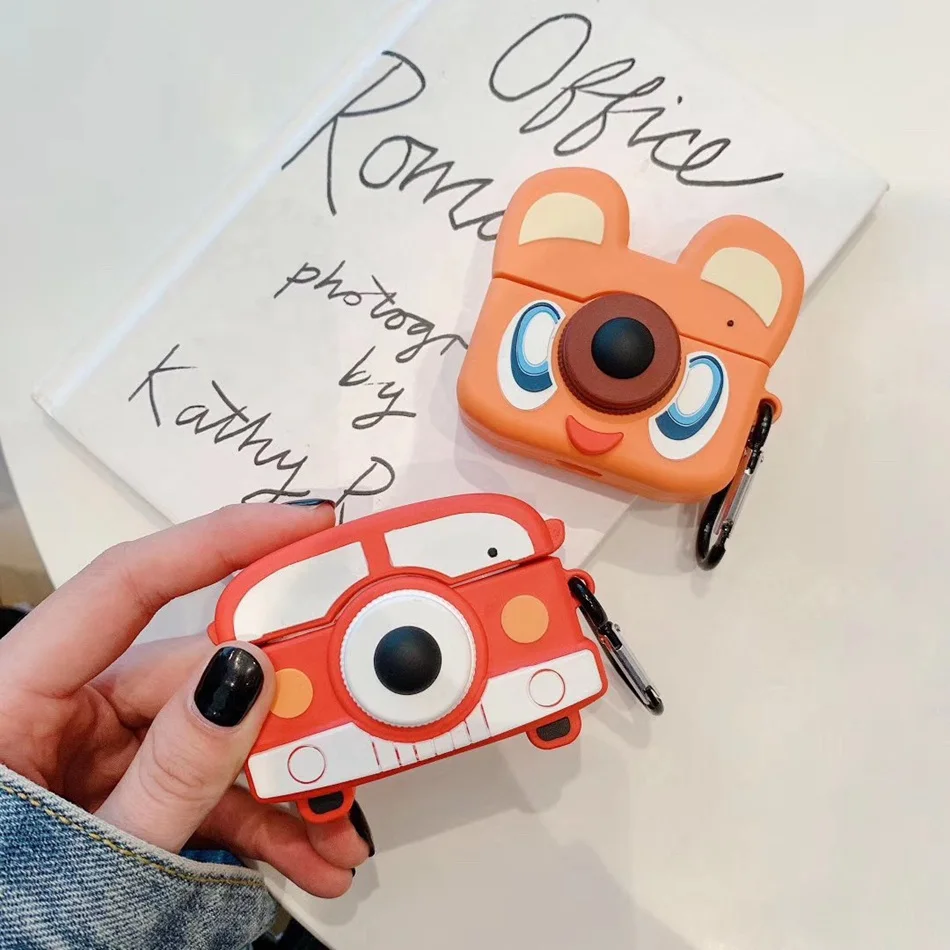 3D чехол для наушников Airpods Pro Чехол Силиконовый крокодил свинья автобус
