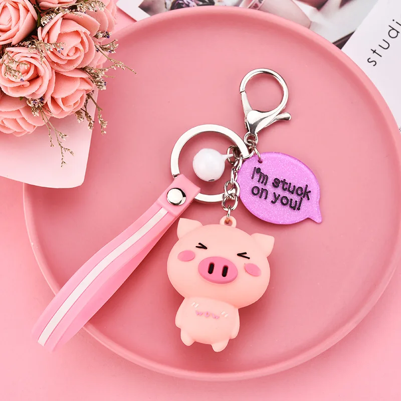 

PVC lovely pig toy drop rubber solid soft rubber key chain lady handbag accessories car accessories