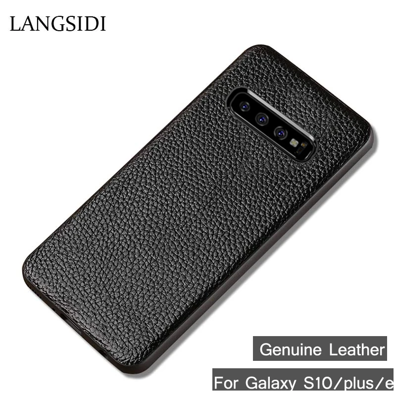Натуральная кожа чехол для телефона для samsung Galaxy S8 S9 s10 Plus чехол Litchi накладка с текстурой под кожу питона для S7 край A50 A70 A7 A8 чехол