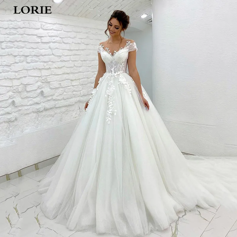 LORIE Princess Wedding Dress off The Shoulder 3D Lace Appliques Boho Bride Dresses Vestido De Novia Custom Made Ball Gowns 2022