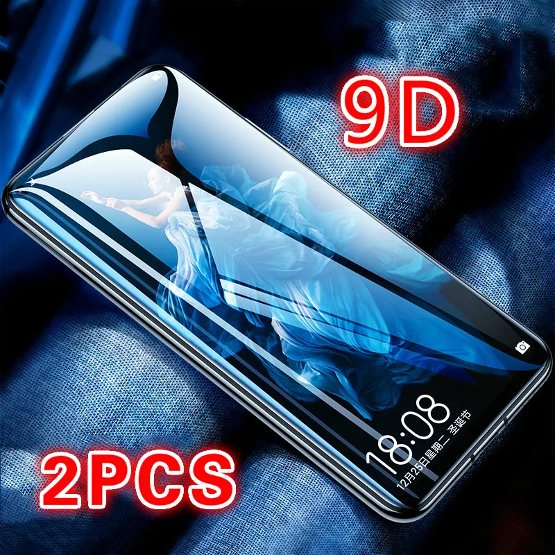 

2PCS 9D Tempered Glass Full Cover For Huawei Honor 9X 9XPro 20 Pro Nova5 5i 10i 20i Y9 Prime 2019 Mate30 Lite Protector Film
