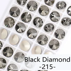 Blue Rose Mixed Round Crystal Glass Rhinestones for Craft and Clothing Decoration (Black Diaomnd)