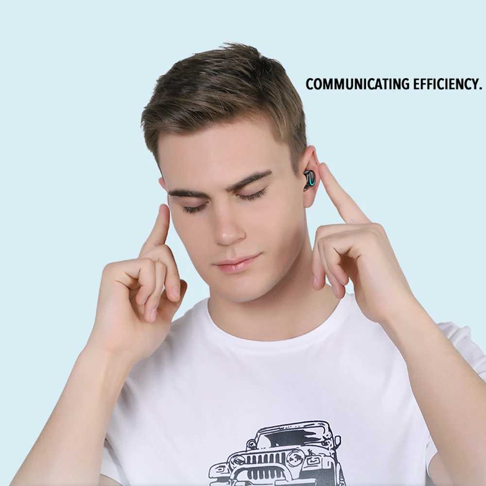 Беспроводные водонепроницаемые портативные наушники TWS 5,0, стерео мини Bluetooth наушники с двойным микрофоном для смартфонов