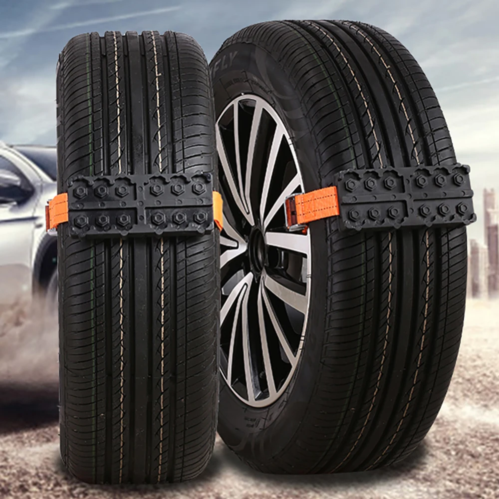 

2PCS DJSona Tire Chain Strap Snow Chain Universal Anti-Skid Automobile Saloon Car Belt for Outdoor Emergency cadenas para nieve