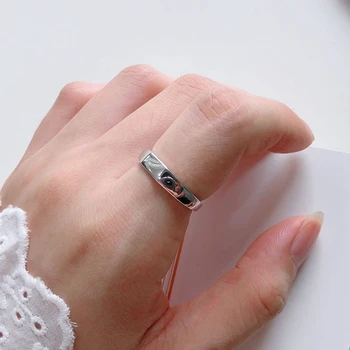 

Silvology 925 Sterling Silver Bevel Face Rings for Women Elegant Chic High Quality Minimalist Korea Rings Workplace Jewelry Gift