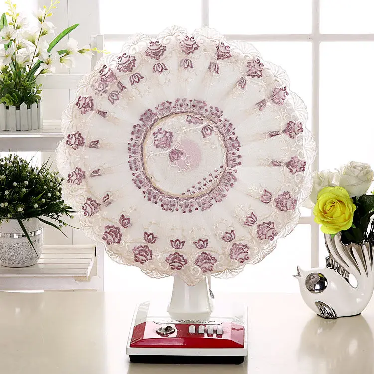 Electric Fan Dust Cover Floor Type Household Cloth Art Electric Fan Cover Full Package Circular Lace Ceiling Protection