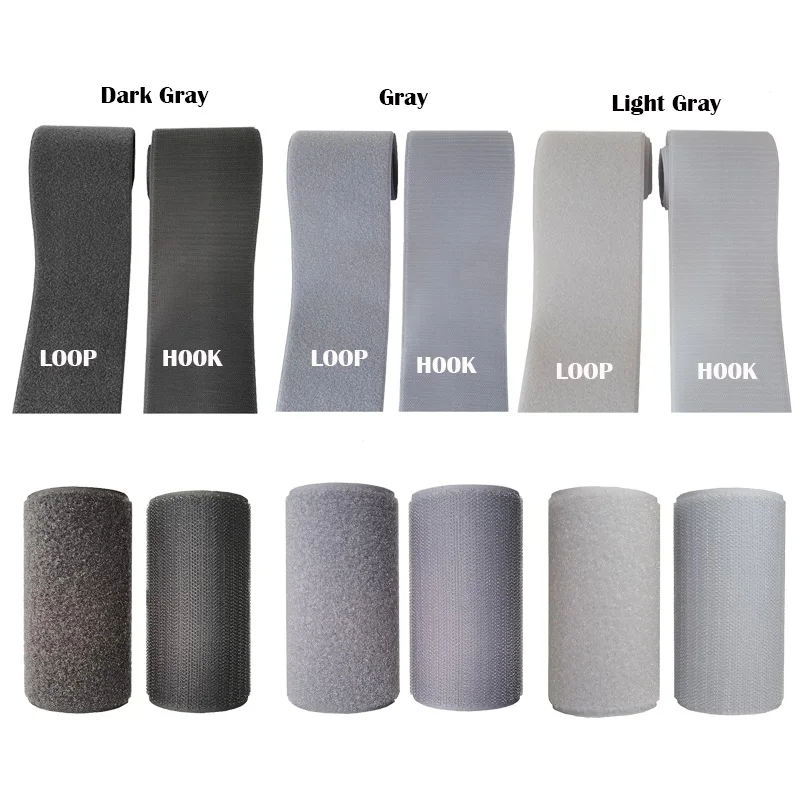 10cm Width Gray nylon no self adhesive tape hook loop  fastener tape sewing  Accessories sticker strip clothing stick tape DIY