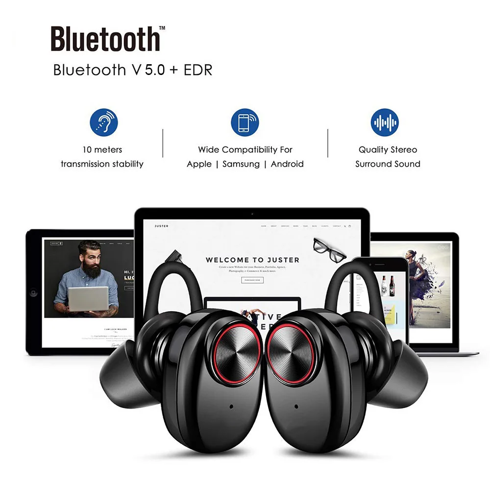 V5 беспроводные Bluetooth наушники Hands-free стерео для телефона PC tv Pad Автомобильный спортивный превосходный стерео Бас Звук Музыка наслаждайтесь