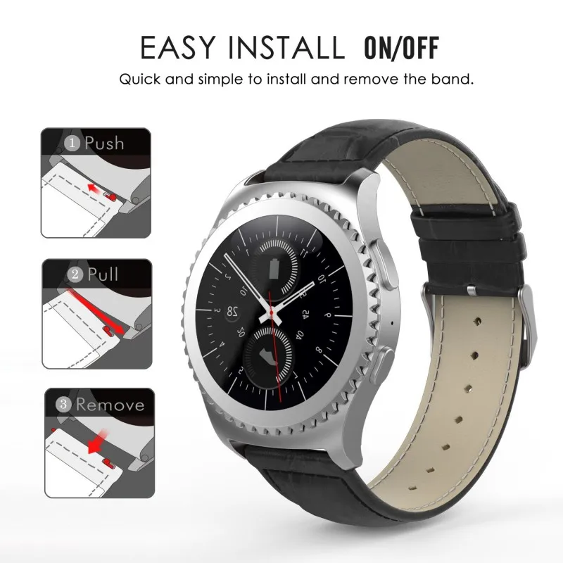 

Wholesale For Samsung Galaxy Gear S2 Classic/Gear Sport Fashion Soft Genuine Leather Crocodile Pattern Replacement Strap 20mm S1