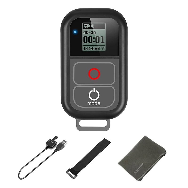

Shoot Wifi Remote Control with Charger Cable Wrist Strap Waterproof Remote Shutter for Gopro Hero Black 7 6 5 3 Accessory