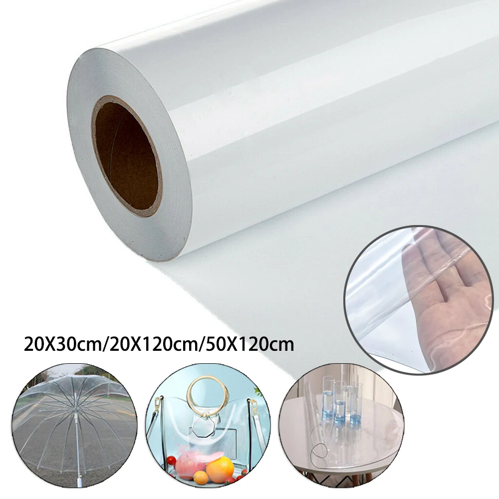 50*120CM Roll Clear Ultra-Transparent PVC Fabric Soft Glass Cloth Waterproof Crystal DIY Craft Decor Protective PVC Fabric