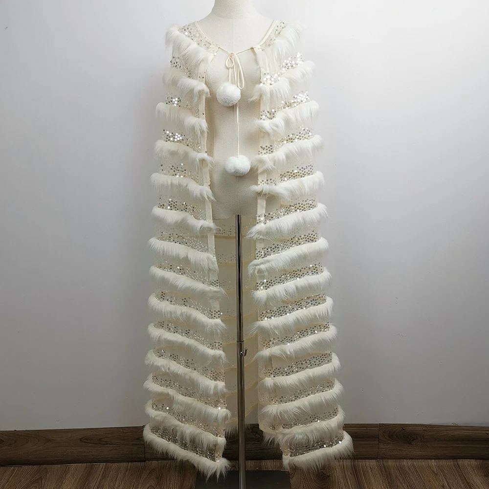 Robe De Grossesse Maxi Longue Cape En Fourrure Blanche De Maternite Tenue Assortie Pour Seance Photo Cadeau De Naissance Pour Bebe Accessoires De Photographie Aliexpress