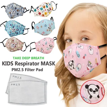 

New Cartoon Reusable Children Mask With 2 Filters Kids Mouth Face Mask 2020 In Stock !!! New Mask Dust-proof Sterile