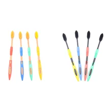 4 шт./компл. зубная щетка для взрослых Nano мягкая Щетинная зубная щетка свежее дыхание очистка полости рта щетка черный желтый