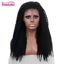 Imstyle плетеные парики черные синтетические парики на кружеве для женщин 22 дюйма африканские термостойкие волокна