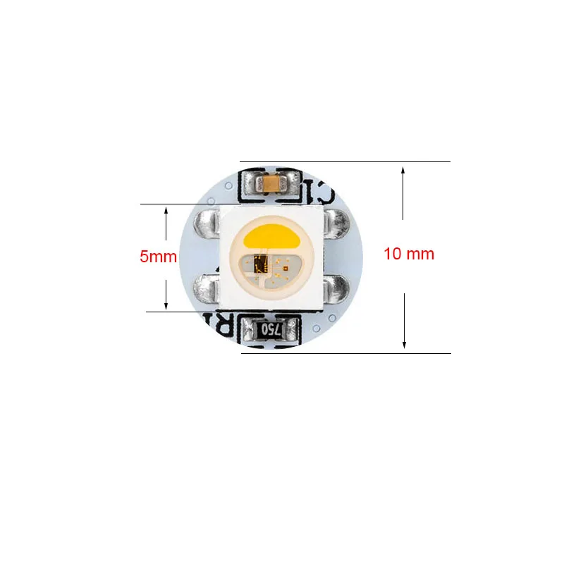 10~ 1000 шт SK6812 индивидуально адресуемый светодиодный чип пикселей цифровой RGBW/RGBWW/теплый/белый PCB 10 мм 5050 SMD 5 В для светодиодный ленты