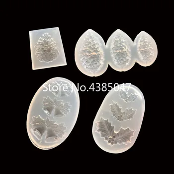 

1PC Pine Cone Christmas Bell Leaves Shaped Jewelry Tool Jewelry Mold UV Epoxy Resin Silicone Molds for Making Jewelry