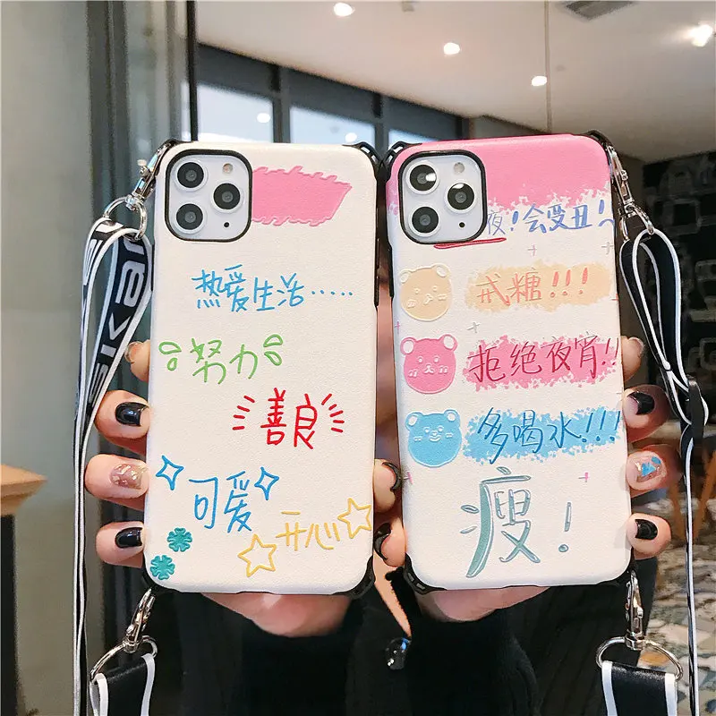 Cute Case With Chinese Word Logo For Iphone Serious Case Cover One Night Rich and Slim Lucky Word For Iphone Pro Luxury Style