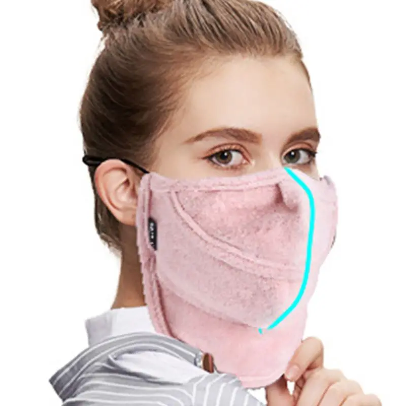 Женская Мужская зимняя теплая маска для лица и рта с открытым носом и защитой от пыли, Ветрозащитная маска для шеи AXYD