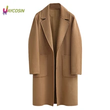 Jaycosin Женское зимнее пальто с лацканами женская верхняя одежда с длинными рукавами и отложным воротником Повседневная осенне-зимняя элегантная верхняя одежда