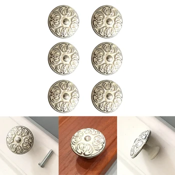 

6Pcs Vintage Cabinet Pull Knobs Cupboard Handles Home Furniture Accessories for Kitchen Wardrobe