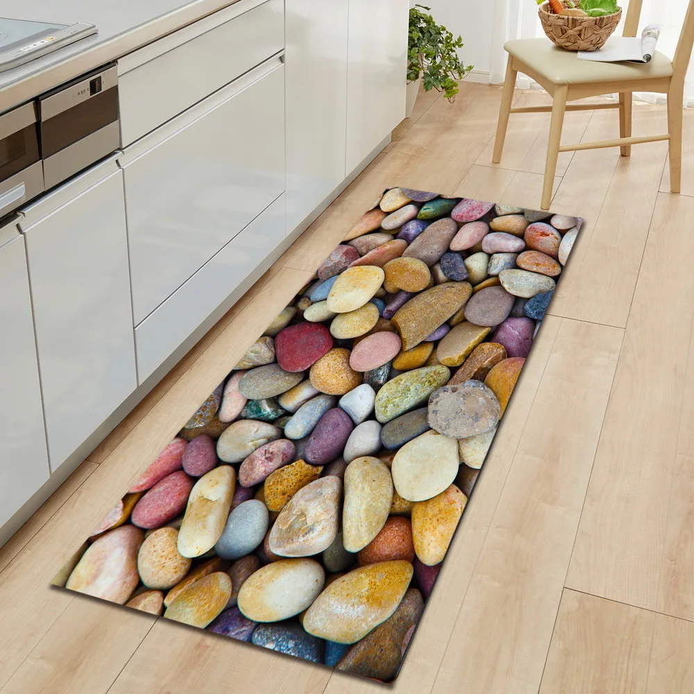 Simulated Pebble Bathroom Carpet Doormat Hallway Bath Mat Kitchen Mat Anti-slip Modern Area Rugs Living Room Decor