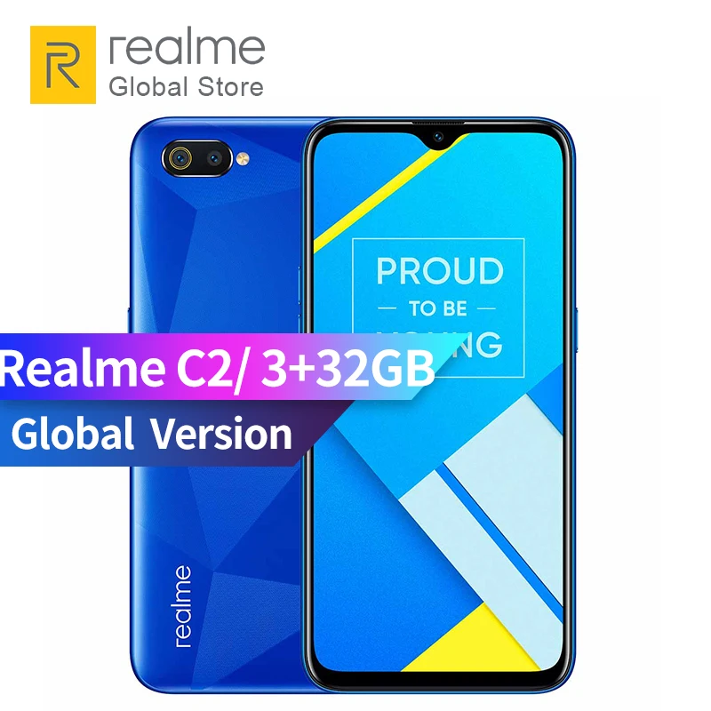 Глобальная версия OPPO realme C2 3 ГБ ОЗУ 32 Гб ПЗУ MediaTek Helio P22 полноэкранный массивный 4000