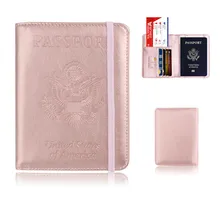 100 шт RFID Блокировка Обложка для паспорта чехол из искусственной кожи чехол Соединенные Штаты Америки путешествия кредитный держатель для карт Органайзер