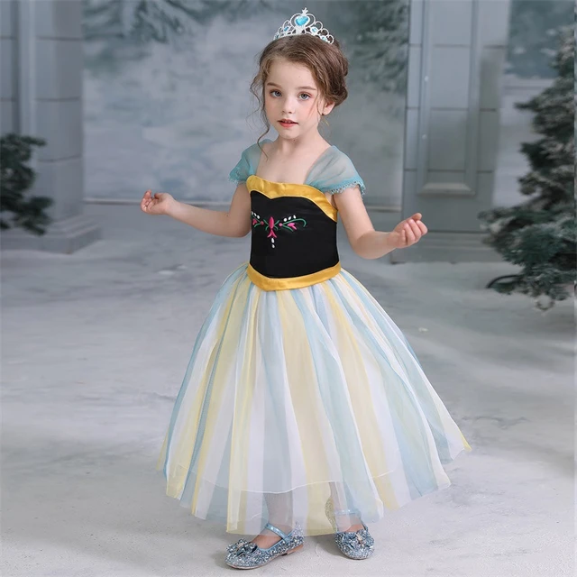 Vestido princesa para niña, disfraz de frozen 2, Anna, fiesta de Halloween - AliExpress