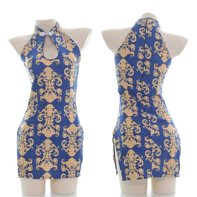 Старинная таможня Лолита Ретро Печать Сплит cheongsam платье ночное белье