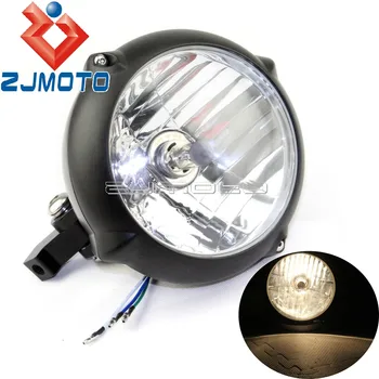 

Vintage Motorcycle 6.5" Headlight For Harley Suzuki Yamaha Honda Cafe Racer Scrambler Custom H4 55/60W Headlamp Lighthouse