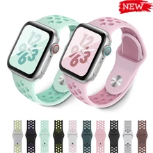 Спортивный ремешок для часов для apple watch, ремешок 42 мм, 38 мм, Версия 44 мм 40 мм, ремешок для наручных часов iwatch, ремешок series 5/4/3/2/1 силиконовый браслет аксессуары