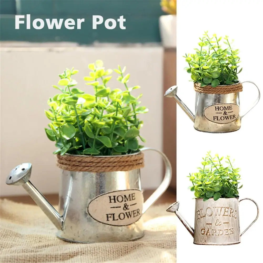 Винтажный металлический цветочный горшок железная домашняя ваза для цветов в
