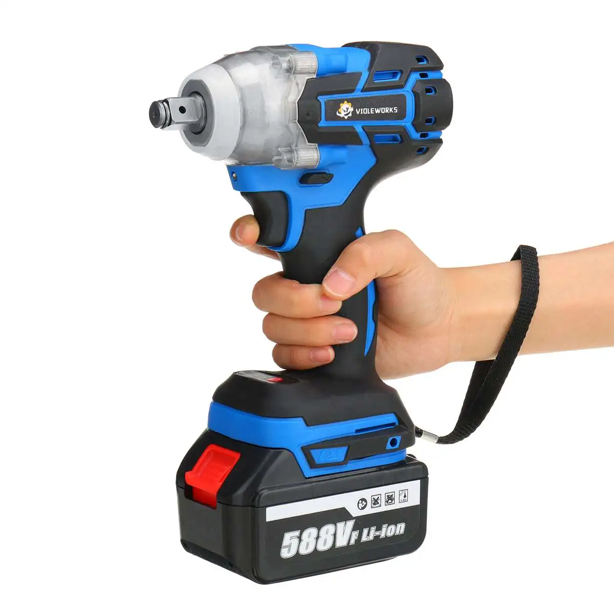 Brushless Electric Impact Wrench 588V 22800mAh With 1/2 Li-ion Battery Rechargeable Cordless Wrench Power Tool 580N.M EU Plug