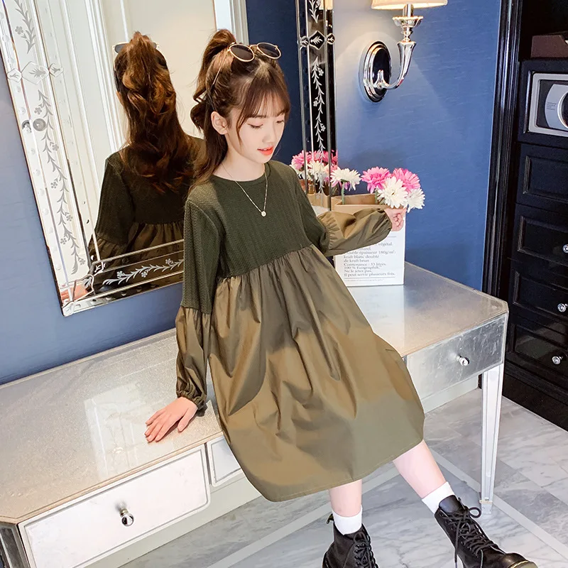 2022 vestito da ragazza teenager elegante primavera autunno abbigliamento  per bambini abiti per bambini verdi per ragazze 4 6 8 10 12 anni abito da  principessa _ - AliExpress Mobile