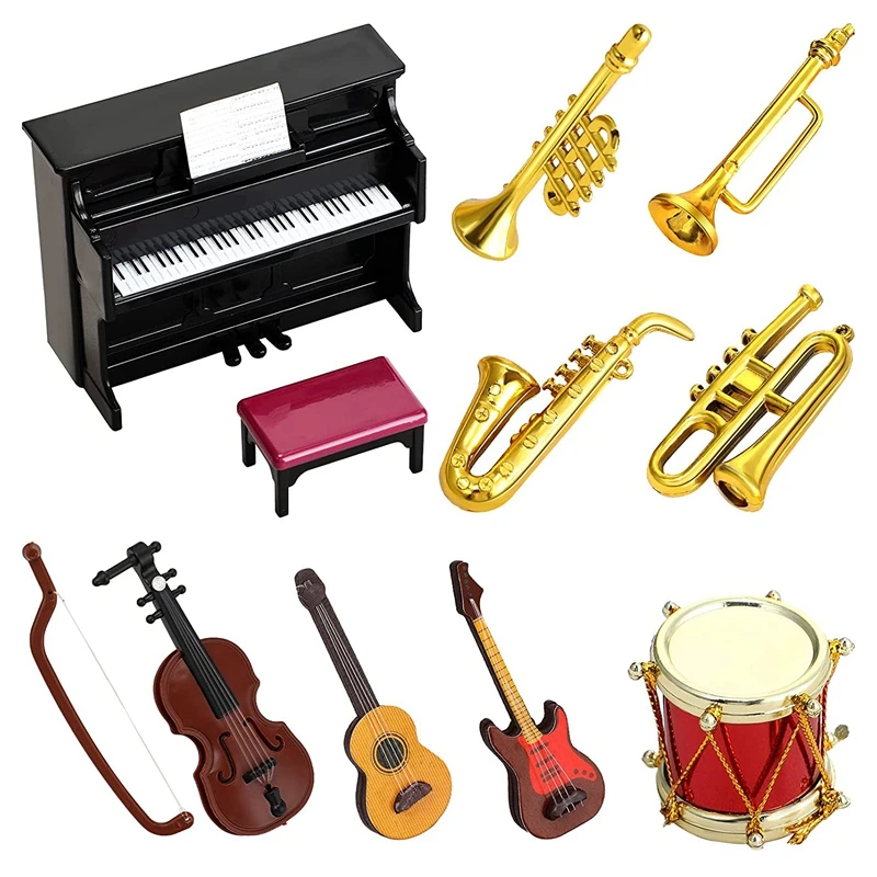 Conjunto de musicales en miniatura para casa de muñecas, Mini casa de muñecas, de Musical, accesorios de decoración para muñecas|Casas de muñecas| - AliExpress