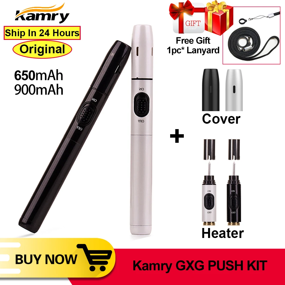 Original Kamry GXG empujar KIT 650mAh 900mAh calefacción tabaco seco vaporizador para calor no quemar e cigarrillo del Kecig 2,0 plus KIT
