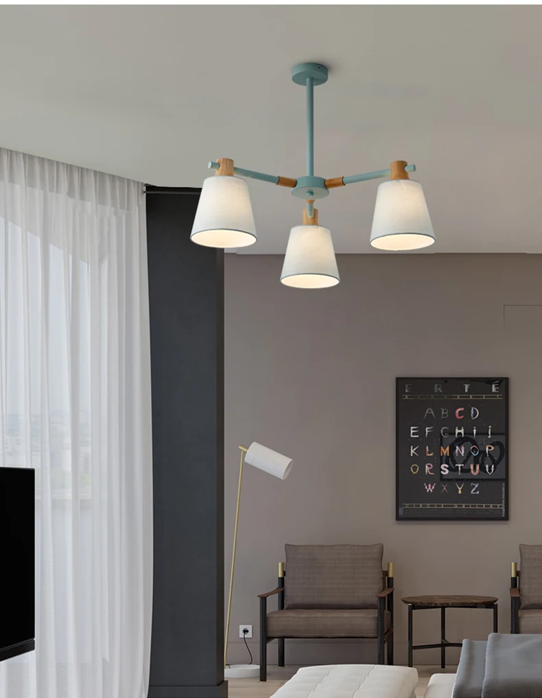 Нордическая E27 люстра, современная деревянная люстра для дома, столовой, гостиной, Подвесная лампа, железные художественные светильники