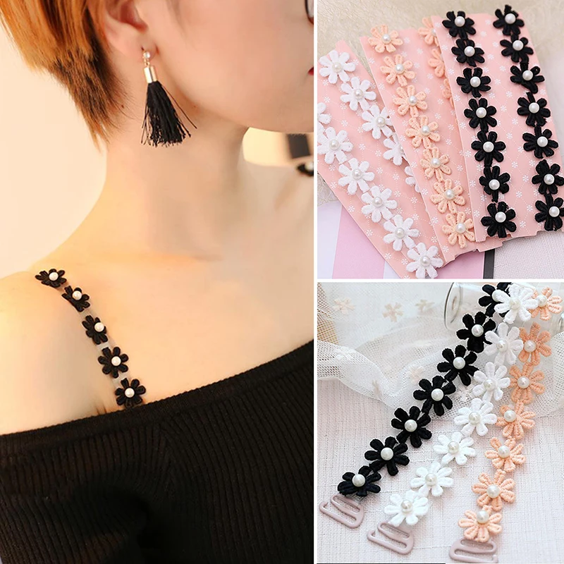 

Women Bra Straps Flower Lingerie Straps Underwear Accessories Adjustable Straps Summer Convenient Transparent Shoulder Strap